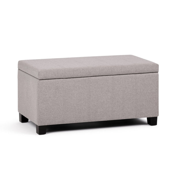 HomeRoots 36" Dark Brown & Cloud Upholstery Storage Ottoman - Stylish Multi-Functional Design for Any Space! 640130