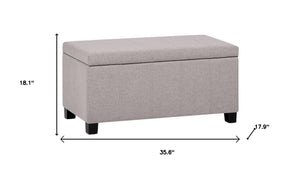 HomeRoots 36" Dark Brown & Cloud Upholstery Storage Ottoman - Stylish Multi-Functional Design for Any Space! 640130