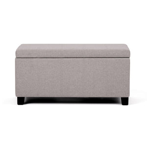 HomeRoots 36" Dark Brown & Cloud Upholstery Storage Ottoman - Stylish Multi-Functional Design for Any Space! 640130