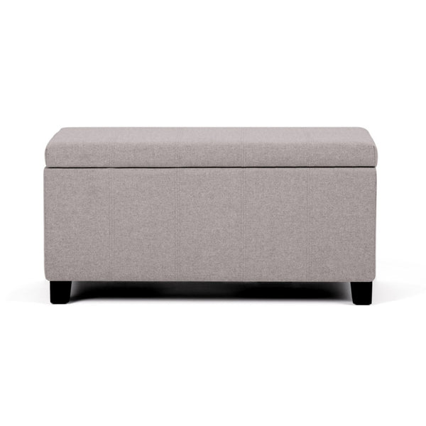 HomeRoots 36" Dark Brown & Cloud Upholstery Storage Ottoman - Stylish Multi-Functional Design for Any Space! 640130