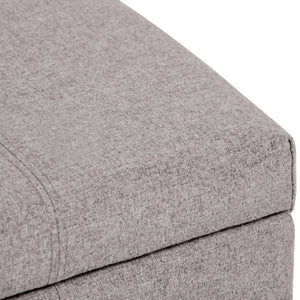 HomeRoots 36" Dark Brown & Cloud Upholstery Storage Ottoman - Stylish Multi-Functional Design for Any Space! 640130