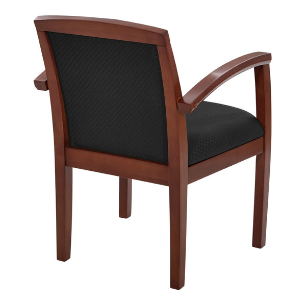 OSP Home Furnishings Sonoma Cherry Solid Hardwood Guest Chair with Classic Back for Dining or Reception Upholstered SON79CHY-3
