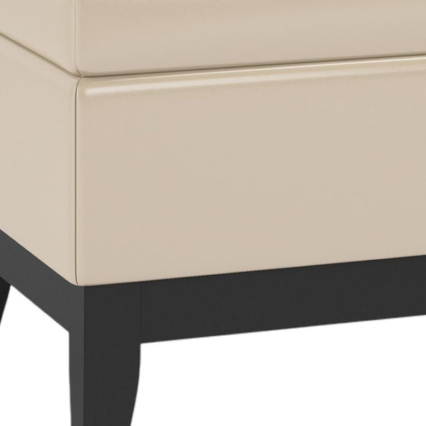 HomeRoots 42" Dark Brown and Cream Upholstered Storage Ottoman - Stylish Seating & Hidden Storage Solution! 640132