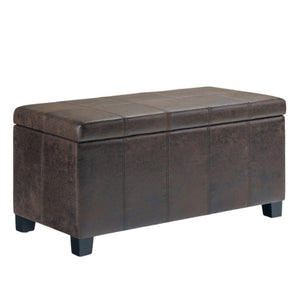 HomeRoots 36" Versatile Dark Brown Upholstered Storage Ottoman - Stylish Seating, Hidden Storage & Modern Design 640133