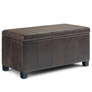 HomeRoots 36" Versatile Dark Brown Upholstered Storage Ottoman - Stylish Seating, Hidden Storage & Modern Design 640133