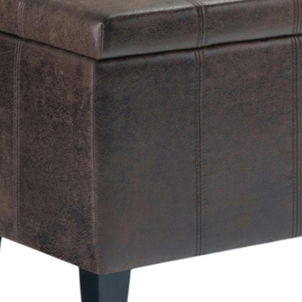 HomeRoots 36" Versatile Dark Brown Upholstered Storage Ottoman - Stylish Seating, Hidden Storage & Modern Design 640133
