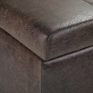 HomeRoots 36" Versatile Dark Brown Upholstered Storage Ottoman - Stylish Seating, Hidden Storage & Modern Design 640133