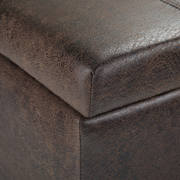 HomeRoots 36" Versatile Dark Brown Upholstered Storage Ottoman - Stylish Seating, Hidden Storage & Modern Design 640133