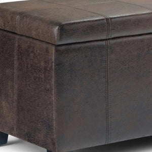 HomeRoots 36" Versatile Dark Brown Upholstered Storage Ottoman - Stylish Seating, Hidden Storage & Modern Design 640133