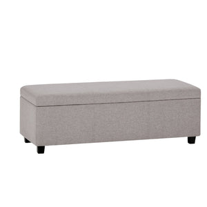 HomeRoots 48" Stylish Dark Brown Storage Ottoman with Cloud Upholstery – Versatile Seating & Hidden Storage! 640134