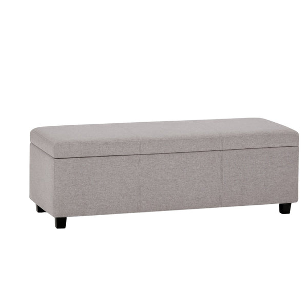 HomeRoots 48" Stylish Dark Brown Storage Ottoman with Cloud Upholstery – Versatile Seating & Hidden Storage! 640134