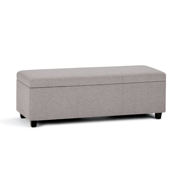 HomeRoots 48" Stylish Dark Brown Storage Ottoman with Cloud Upholstery – Versatile Seating & Hidden Storage! 640134