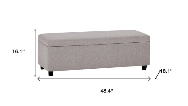 HomeRoots 48" Stylish Dark Brown Storage Ottoman with Cloud Upholstery – Versatile Seating & Hidden Storage! 640134