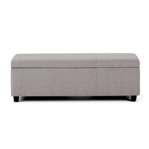 HomeRoots 48" Stylish Dark Brown Storage Ottoman with Cloud Upholstery – Versatile Seating & Hidden Storage! 640134