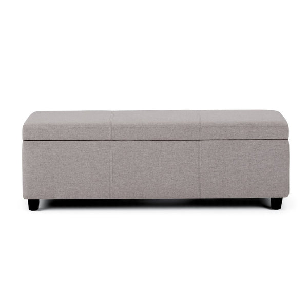 HomeRoots 48" Stylish Dark Brown Storage Ottoman with Cloud Upholstery – Versatile Seating & Hidden Storage! 640134