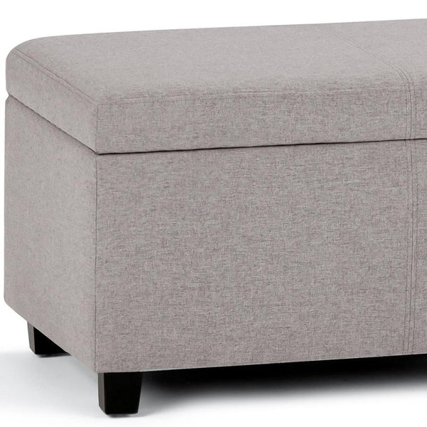 HomeRoots 48" Stylish Dark Brown Storage Ottoman with Cloud Upholstery – Versatile Seating & Hidden Storage! 640134