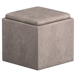 HomeRoots 17" Gray Upholstery Storage Ottoman - Stylish, Multi-Functional Seating & Hidden Storage for Modern Spaces 640135