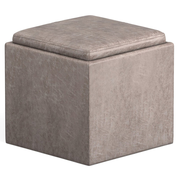 HomeRoots 17" Gray Upholstery Storage Ottoman - Stylish, Multi-Functional Seating & Hidden Storage for Modern Spaces 640135
