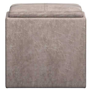 HomeRoots 17" Gray Upholstery Storage Ottoman - Stylish, Multi-Functional Seating & Hidden Storage for Modern Spaces 640135