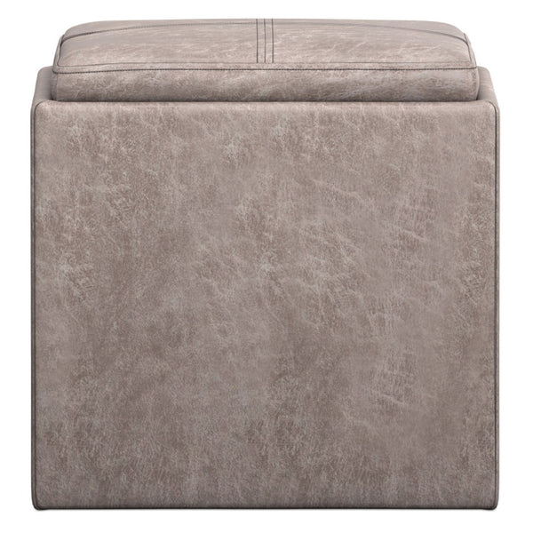 HomeRoots 17" Gray Upholstery Storage Ottoman - Stylish, Multi-Functional Seating & Hidden Storage for Modern Spaces 640135