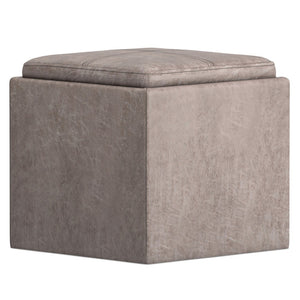 HomeRoots 17" Gray Upholstery Storage Ottoman - Stylish, Multi-Functional Seating & Hidden Storage for Modern Spaces 640135