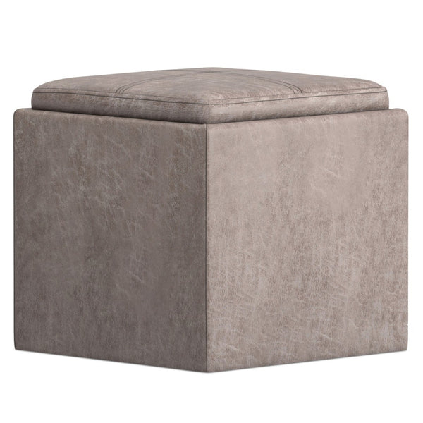 HomeRoots 17" Gray Upholstery Storage Ottoman - Stylish, Multi-Functional Seating & Hidden Storage for Modern Spaces 640135