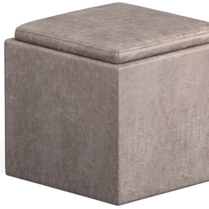 HomeRoots 17" Gray Upholstery Storage Ottoman - Stylish, Multi-Functional Seating & Hidden Storage for Modern Spaces 640135