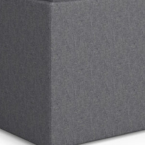 HomeRoots 17" Slate Gray Upholstered Storage Ottoman - Stylish, Compact Design for Modern Homes & Versatile Use 640138