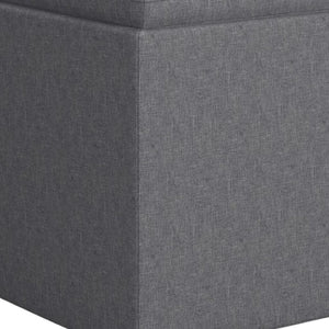 HomeRoots 17" Slate Gray Upholstered Storage Ottoman - Stylish, Compact Design for Modern Homes & Versatile Use 640138