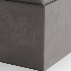 HomeRoots 17" Slate Gray Upholstery Ottoman - Stylish Storage, Versatile Seating, Perfect for Small Spaces! 640140