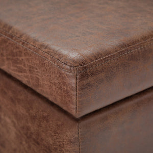HomeRoots 48" Dark Brown Upholstery Storage Ottoman - Versatile Extra Seating, Stylish Footrest & Hidden Storage 640141