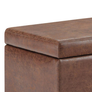 HomeRoots 48" Dark Brown Upholstery Storage Ottoman - Versatile Extra Seating, Stylish Footrest & Hidden Storage 640141
