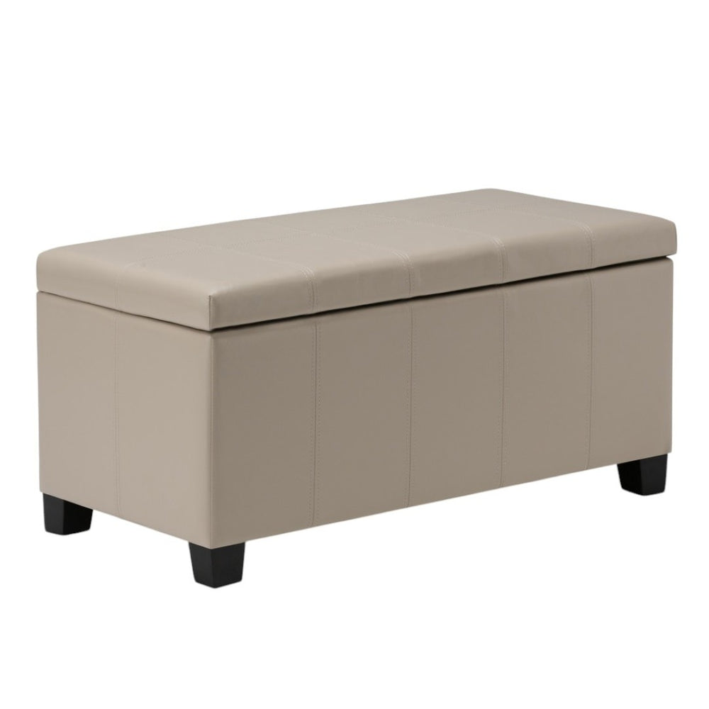 HomeRoots 36" Dark Brown and Cream Upholstered Storage Ottoman – Stylish Multi-Functional Solution for Any Room 640142