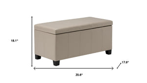 HomeRoots 36" Dark Brown and Cream Upholstered Storage Ottoman – Stylish Multi-Functional Solution for Any Room 640142