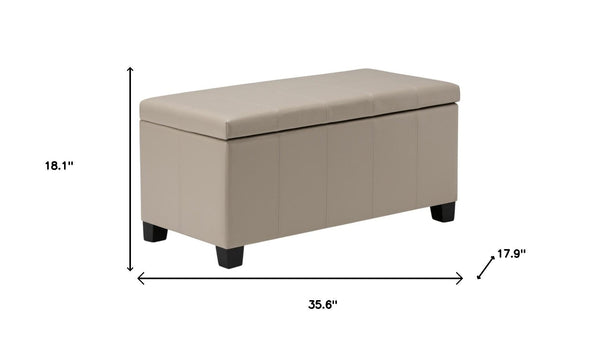HomeRoots 36" Dark Brown and Cream Upholstered Storage Ottoman – Stylish Multi-Functional Solution for Any Room 640142