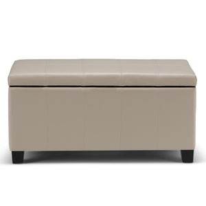 HomeRoots 36" Dark Brown and Cream Upholstered Storage Ottoman – Stylish Multi-Functional Solution for Any Room 640142