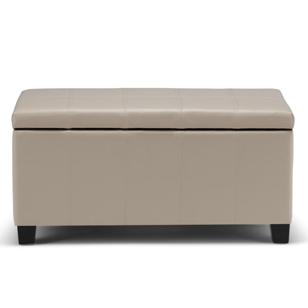HomeRoots 36" Dark Brown and Cream Upholstered Storage Ottoman – Stylish Multi-Functional Solution for Any Room 640142