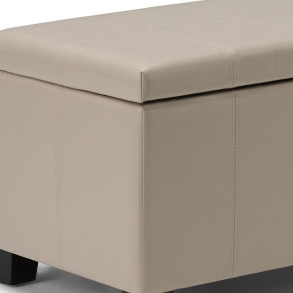 HomeRoots 36" Dark Brown and Cream Upholstered Storage Ottoman – Stylish Multi-Functional Solution for Any Room 640142
