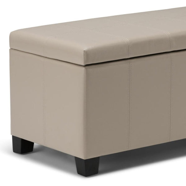 HomeRoots 36" Dark Brown and Cream Upholstered Storage Ottoman – Stylish Multi-Functional Solution for Any Room 640142