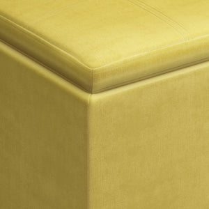 HomeRoots 17" Yellow Upholstery Storage Ottoman – Stylish Multifunctional Seating & Hidden Storage for Any Room 640144