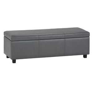 HomeRoots 48" Dark Brown and Gray Upholstered Storage Ottoman - Stylish Seating with Hidden Storage Solution 640145