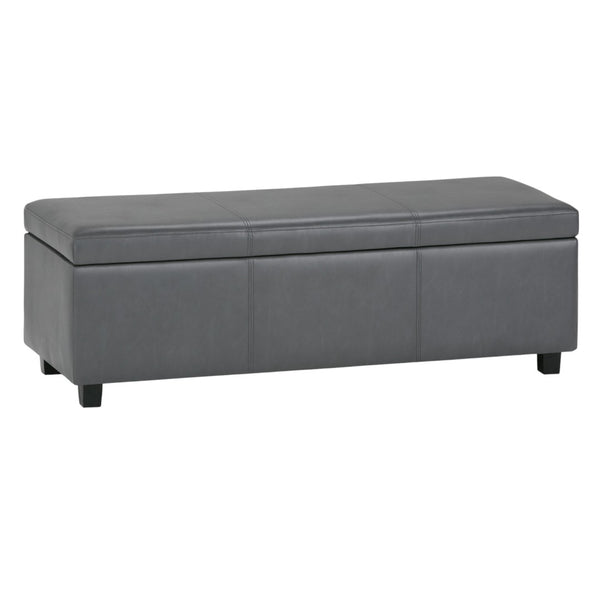 HomeRoots 48" Dark Brown and Gray Upholstered Storage Ottoman - Stylish Seating with Hidden Storage Solution 640145