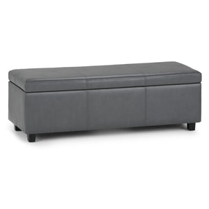 HomeRoots 48" Dark Brown and Gray Upholstered Storage Ottoman - Stylish Seating with Hidden Storage Solution 640145