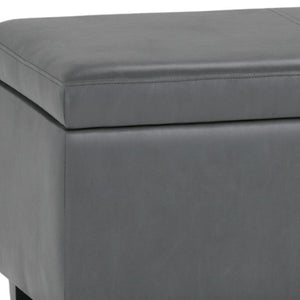 HomeRoots 48" Dark Brown and Gray Upholstered Storage Ottoman - Stylish Seating with Hidden Storage Solution 640145