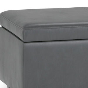 HomeRoots 48" Dark Brown and Gray Upholstered Storage Ottoman - Stylish Seating with Hidden Storage Solution 640145
