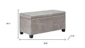 HomeRoots 36" Stylish Dual-Purpose Dark Brown and Gray Upholstery Storage Ottoman for Modern Living Spaces 640146