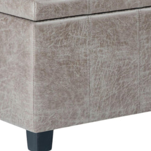 HomeRoots 36" Stylish Dual-Purpose Dark Brown and Gray Upholstery Storage Ottoman for Modern Living Spaces 640146