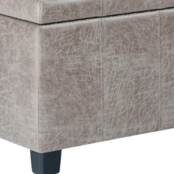 HomeRoots 36" Stylish Dual-Purpose Dark Brown and Gray Upholstery Storage Ottoman for Modern Living Spaces 640146