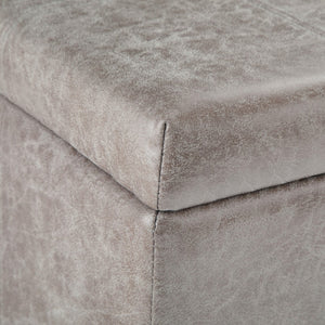 HomeRoots 36" Stylish Dual-Purpose Dark Brown and Gray Upholstery Storage Ottoman for Modern Living Spaces 640146