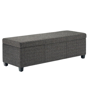 HomeRoots 48" Stylish Dark Brown & Gray Upholstery Storage Ottoman - Multi-Functional, Compact & Chic Design 640147